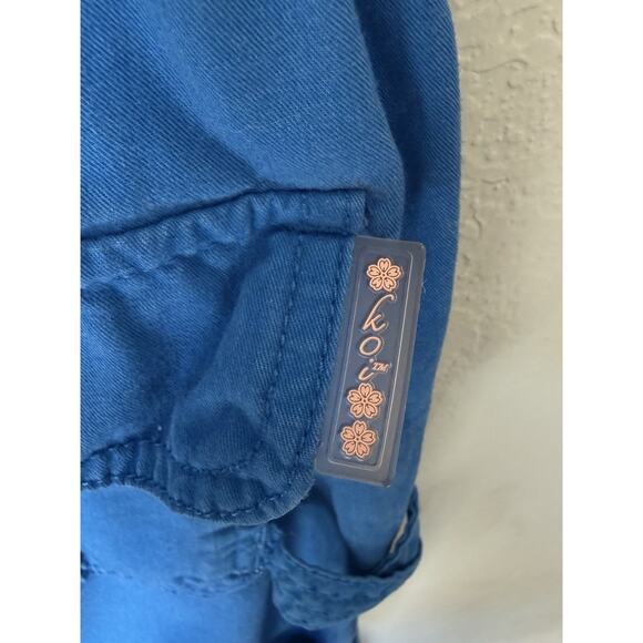 Koi By Kathy Peterson Cargo Pants S-M Tall Blue Minimalist Gorpcore Utility - Picture 6 of 7